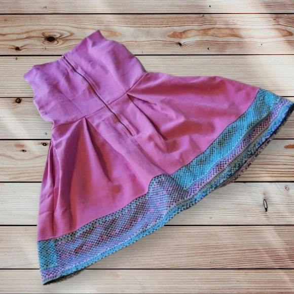 Closet London Pink High Neck Crew Tank Top Midi Dress Checkered Gingham bottom - Picture 3 of 3